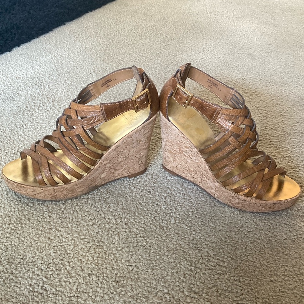 Tory Burch Brown Leather Wedge